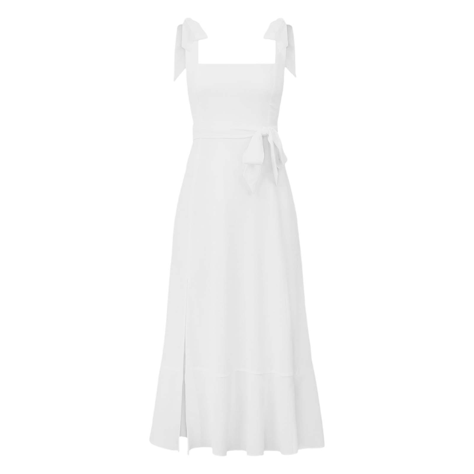 thumbnail image 4 of Vestido informal de mujer con cuello en V y espalda escotada: versátil para el día a día y las vacaciones, primavera/otoño, lavable a máquina, tallas S-XL, largo 108-112 cm., 4 of 4